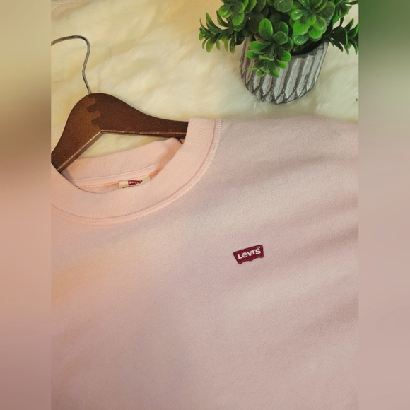Levi's | Standard Crew Logo Sweatshirt | Blush Soft Pink | Womens Size XS - Picture 5 of 16